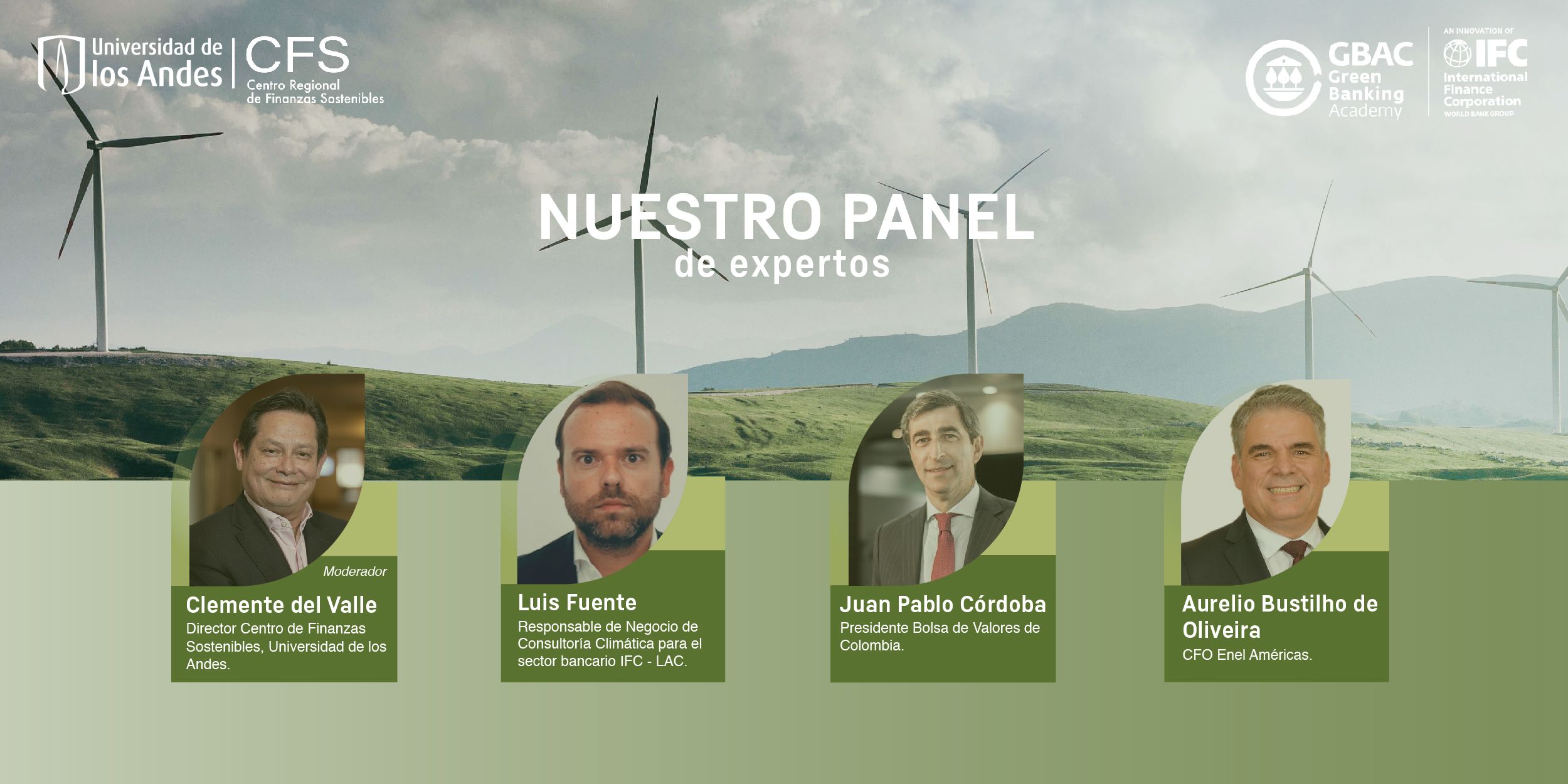 Panelistas del webinar